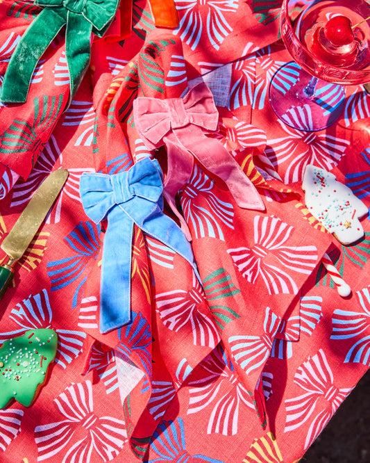 Bow Of Joy Velvet 4P Napkin Holder Set