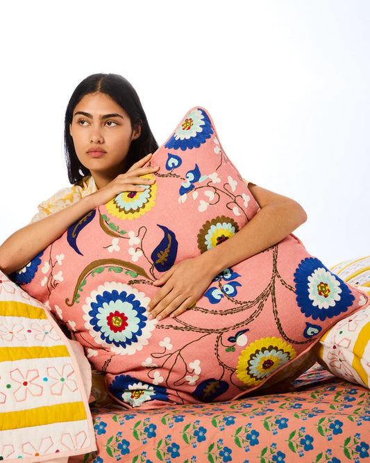 Kip & Co x Anna Spiro Isabelle Sunset Embroided Cushion