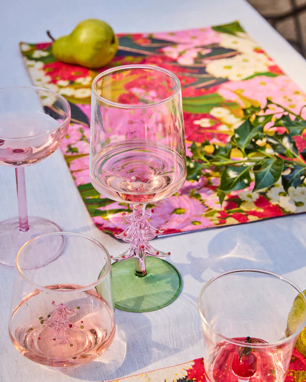 Tickled Pink Christmas Tumbler Glass 2P Set