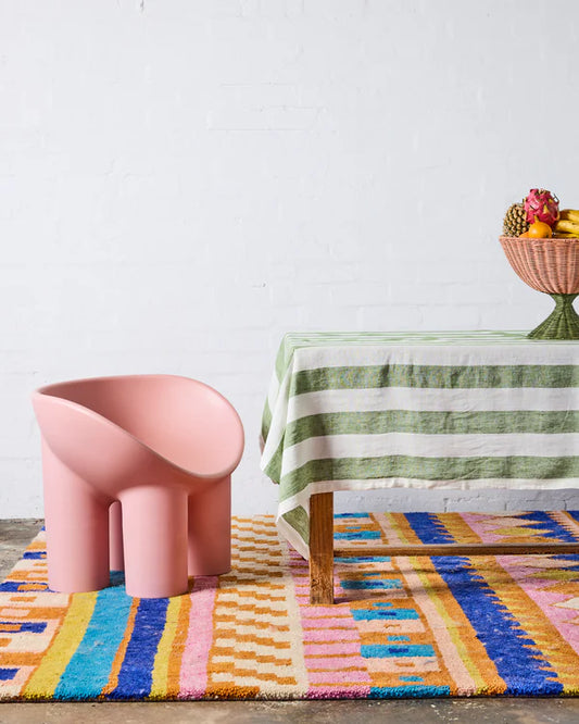 Moss Stripe Tablecloth Large Rectangle