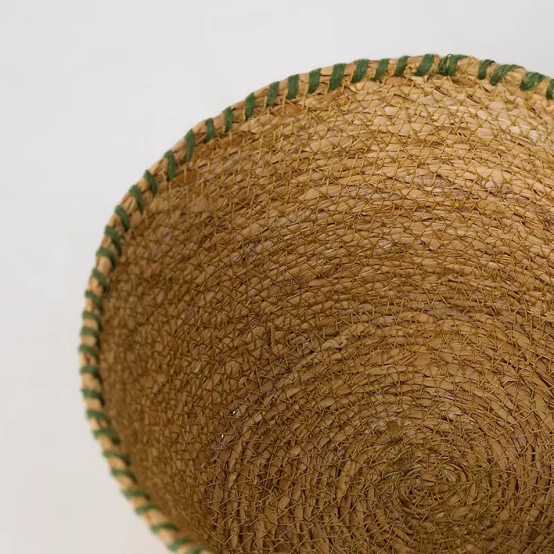 Stitch Green Woven Round Seagrass Basket (Set of 3)