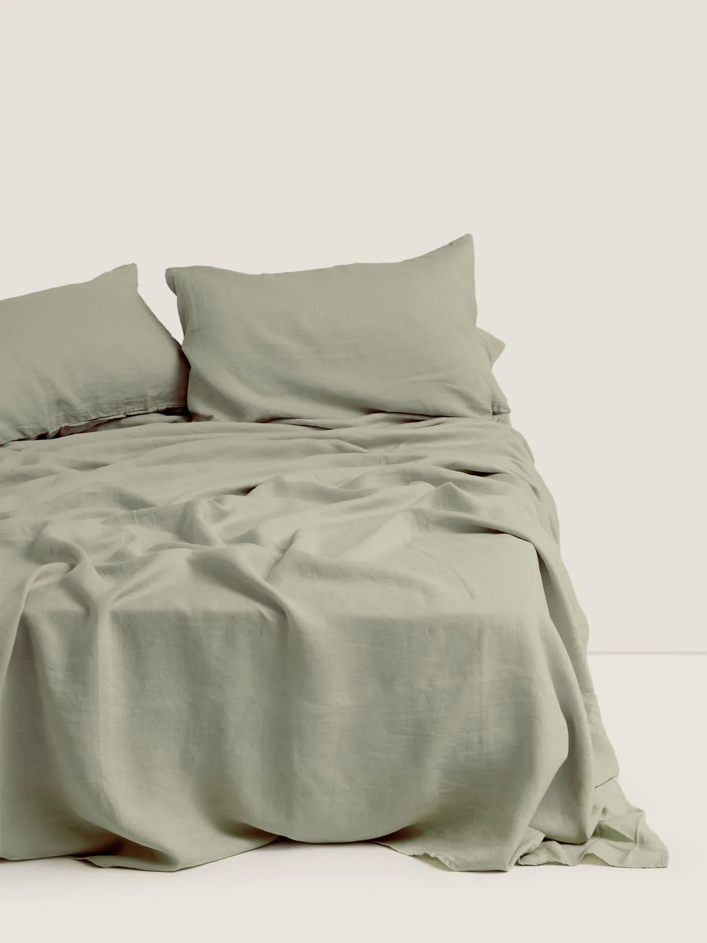 Sage French Linen Flat Sheet - King