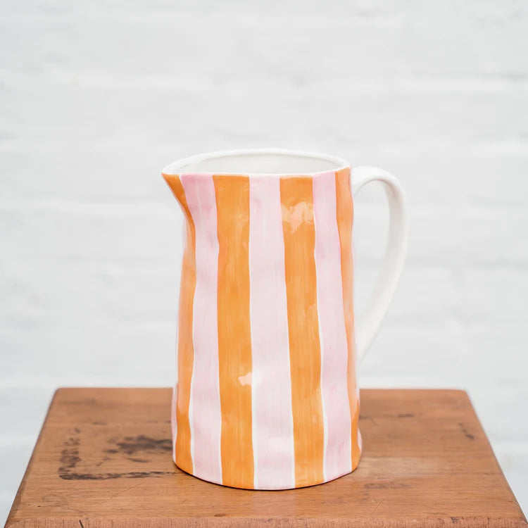 Medium Jug - Orange and Pink Stripe