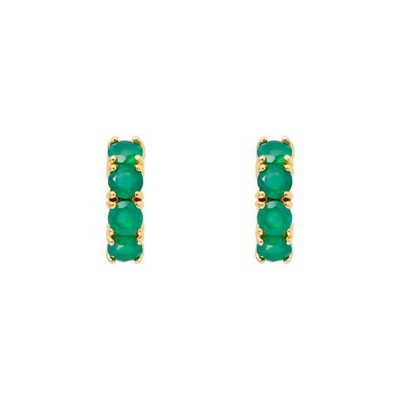 Green Agate Midi Hoops