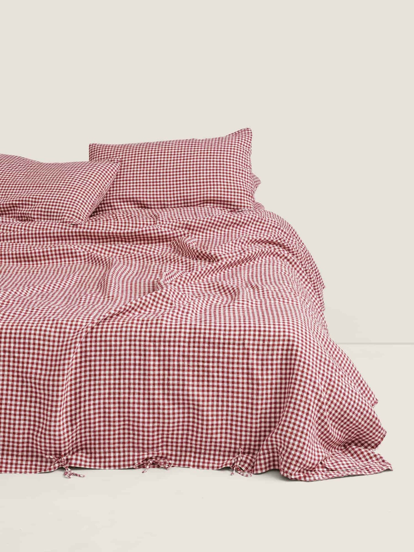 Pinot Gingham 100% Linen Duvet Cover - King
