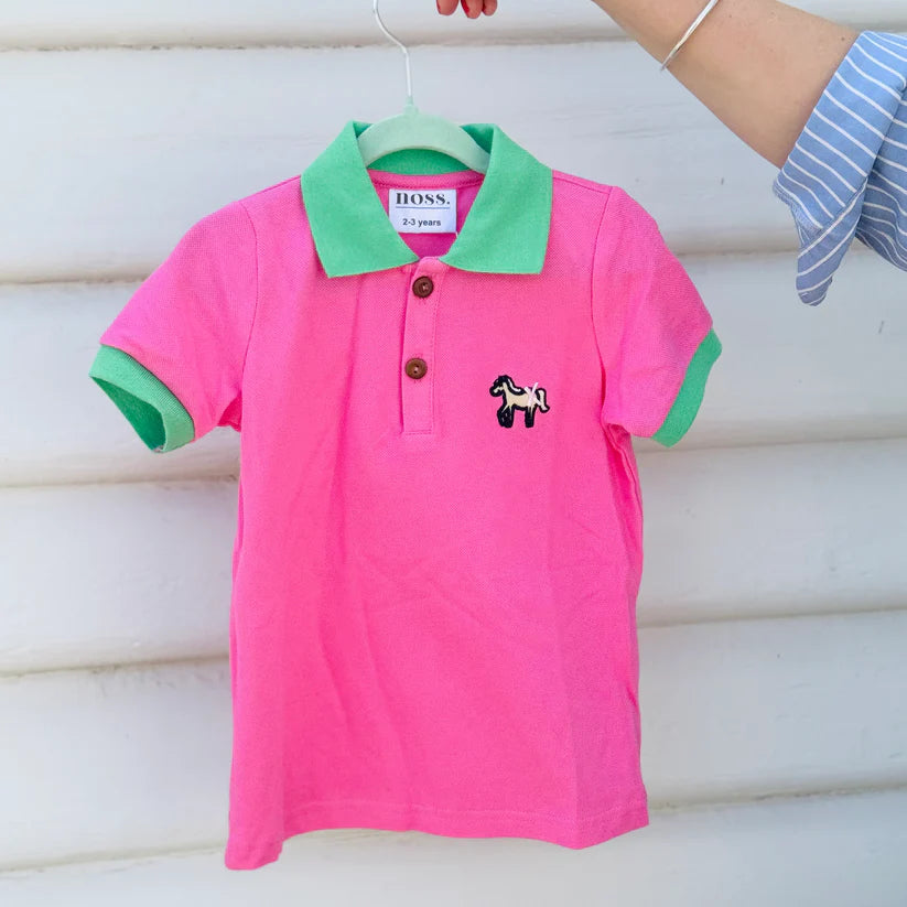 Pink Horse Polo Shirt