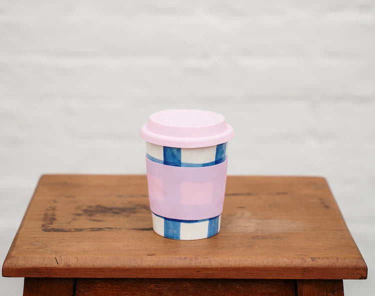 Travel Mug - Classic Blue Gingham