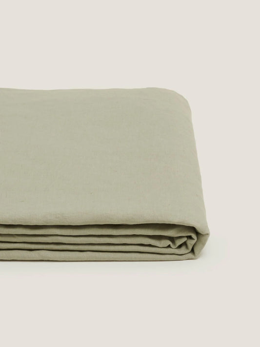 Sage French Linen Flat Sheet - King