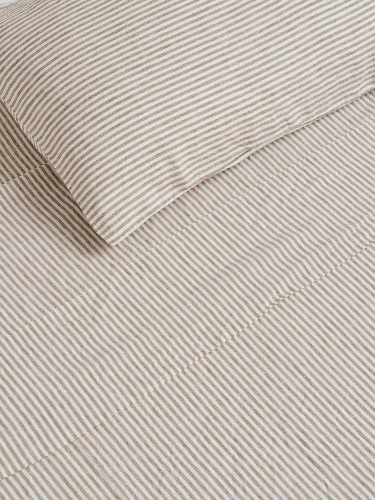 Olive Stripes 100% Linen Duvet Cover - Queen