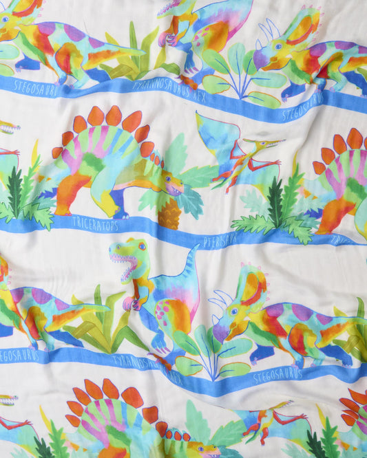 Dino Safari Bamboo Swaddle