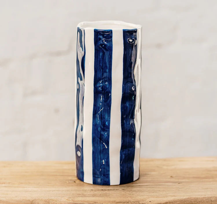Medium Vase - Navy Stripe