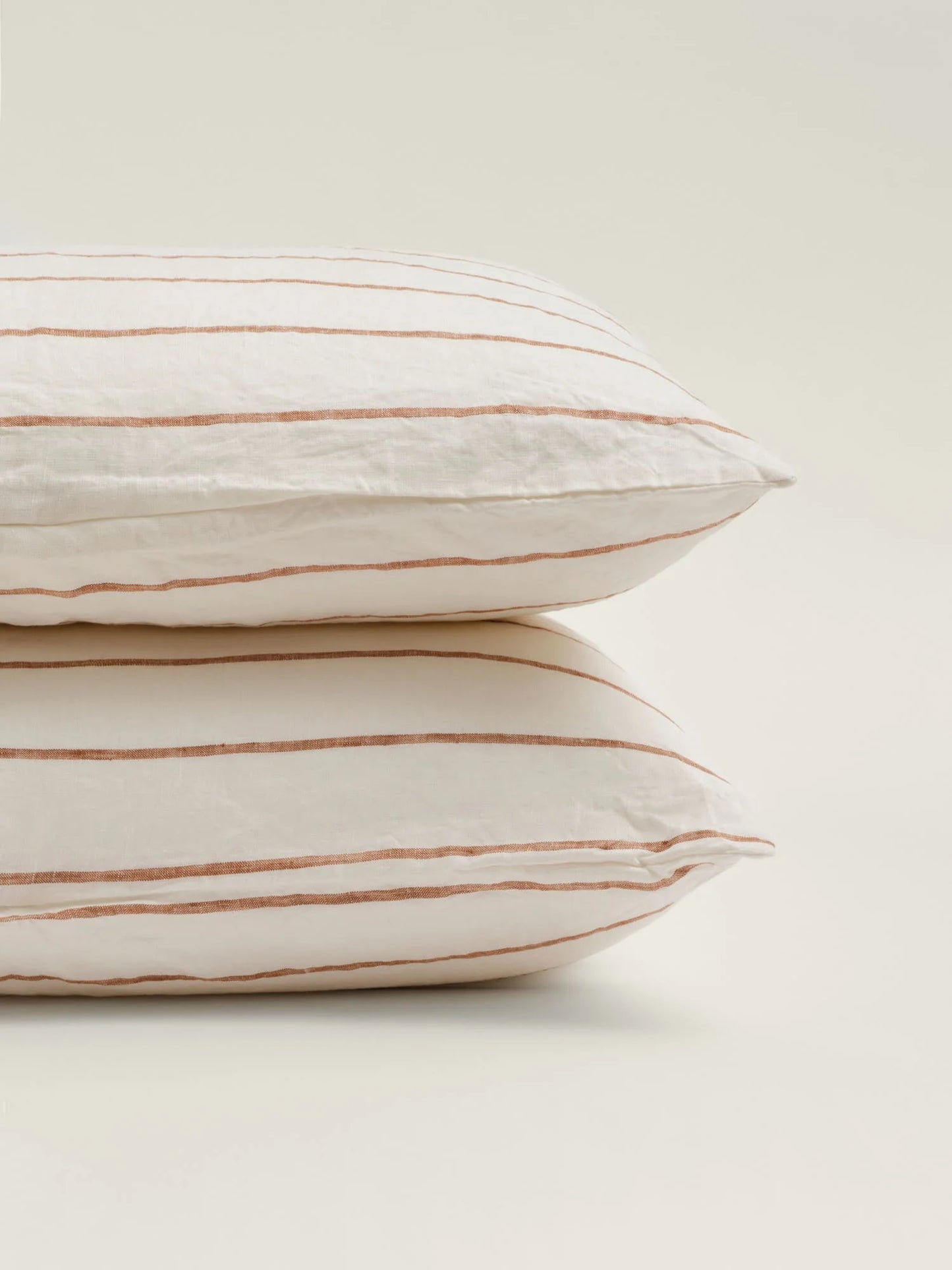 Tobacco Stripes 100% Pure Linen Pillowcase Set (2P)