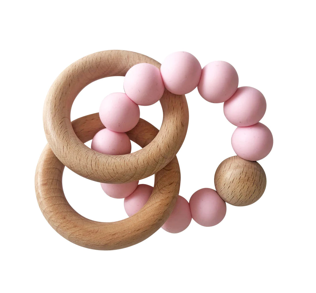 Beechwood Teether Ring - Rosewater