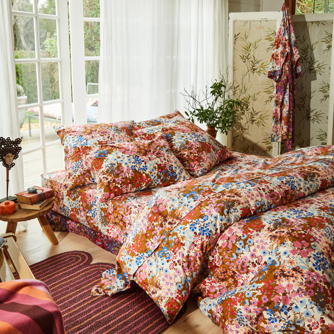Aisha Cotton Quilt Cover Ginger - Queen