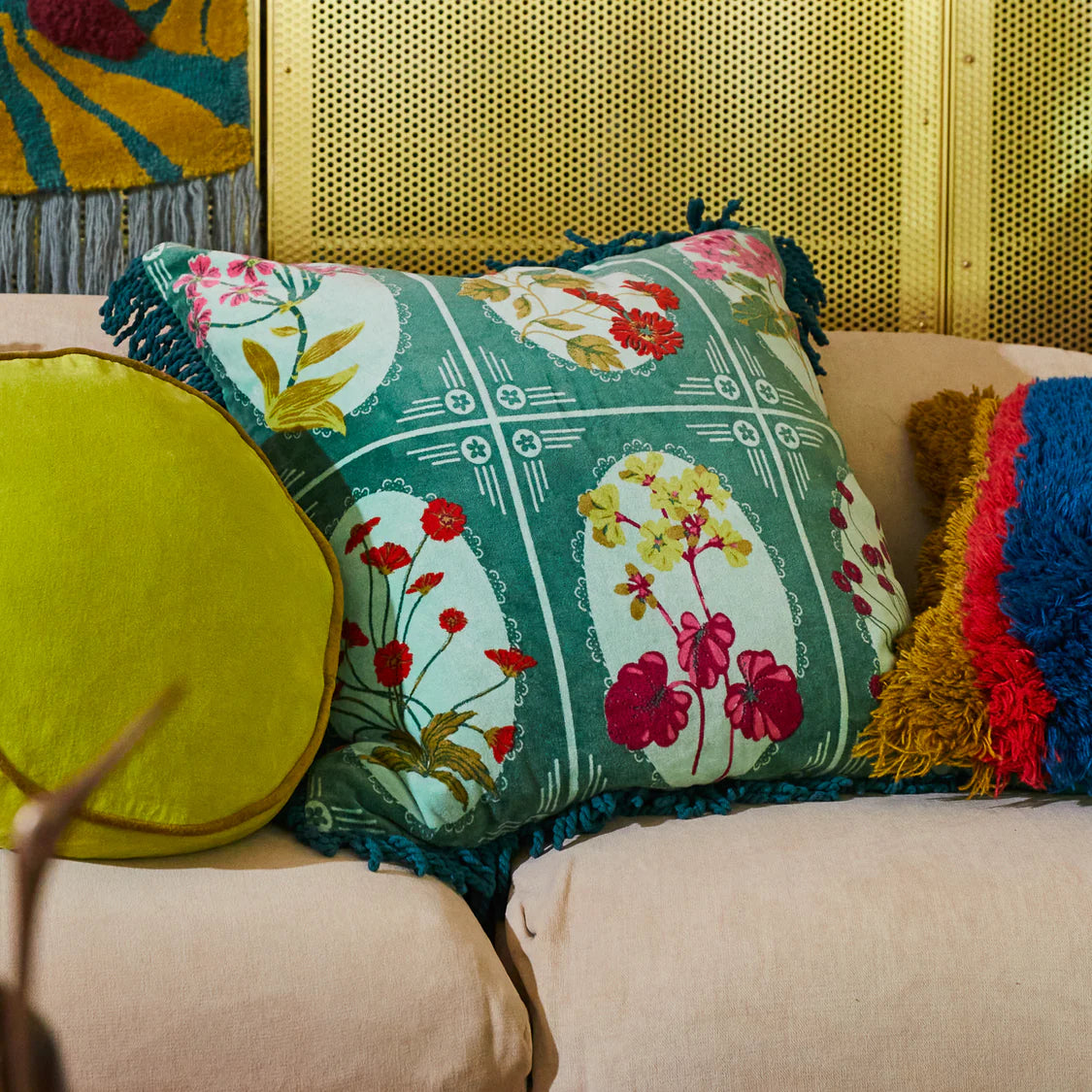 Gigi Velvet Cushion - Forest