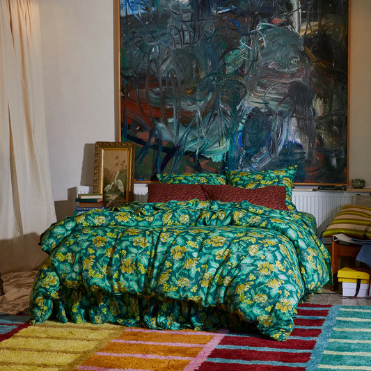 Margot Linen Quilt Cover - Forest