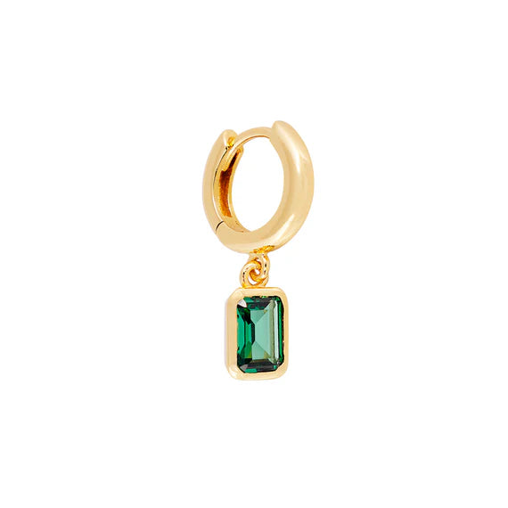 Green Crystal Deco Hoops