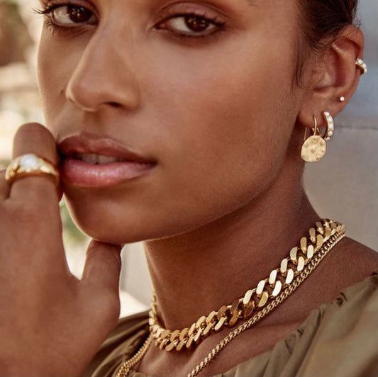 Crystal Pearl Midi Hoops