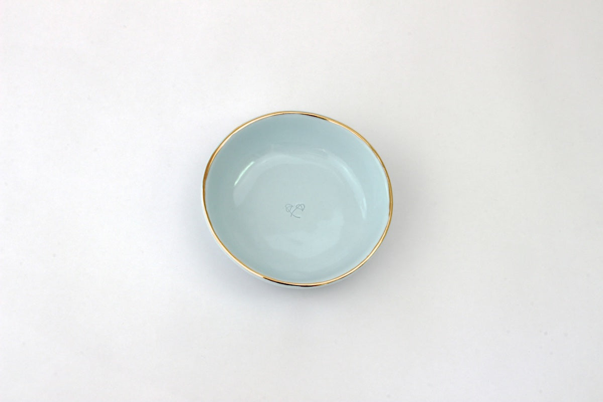 Luxe Medium Dish - Gold Rim