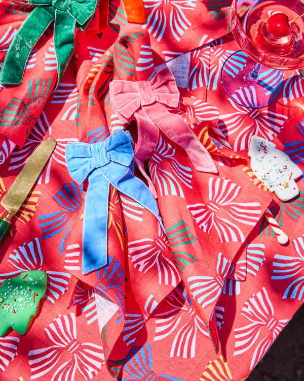 Bow Of Joy Velvet 4P Napkin Holder Set