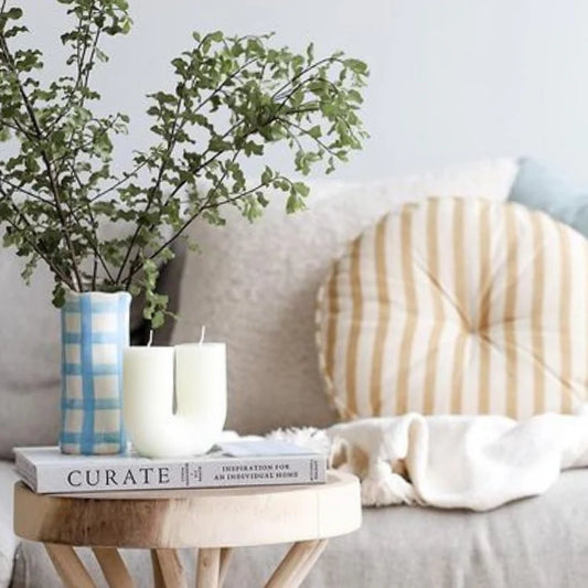 Medium Vase - Cornflower Blue Gingham