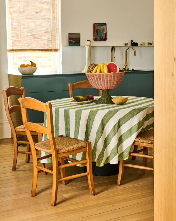 Moss Stripe Tablecloth Large Rectangle