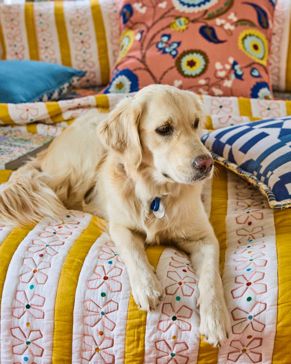 Kip & Co x Anna Spiro Daisy Chain Organic Cotton Quilted Bedspread - Large