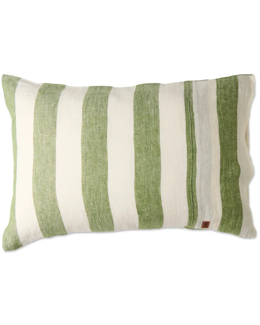 Moss Stripe Linen Pillowcases (2P)