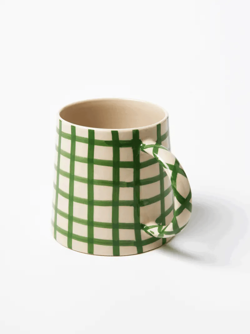 Larder Check Mug Green