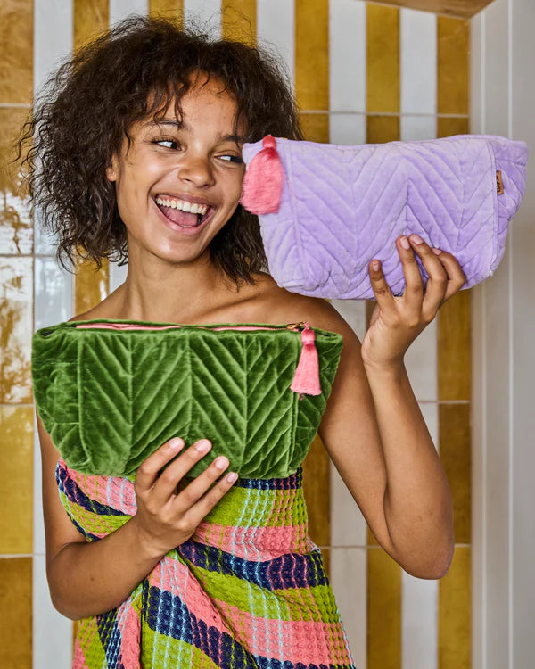Lilac Velvet Toiletry Bag