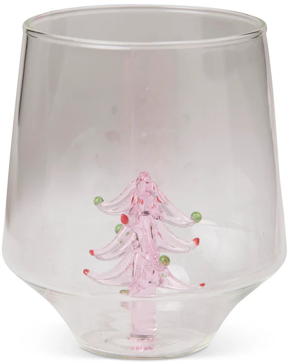 Tickled Pink Christmas Tumbler Glass 2P Set