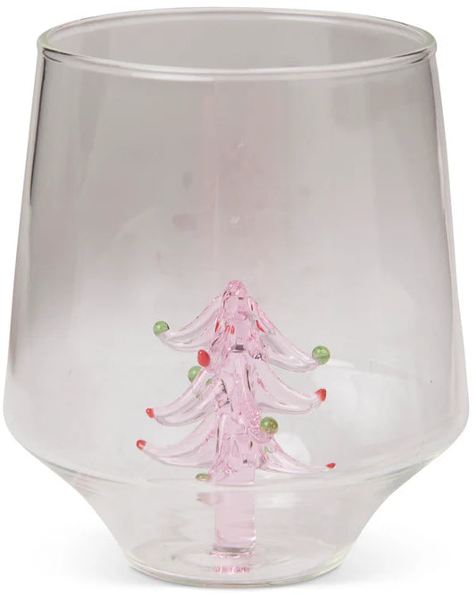 Tickled Pink Christmas Tumbler Glass 2P Set