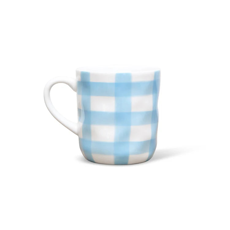 Cornflower Blue Gingham Mug