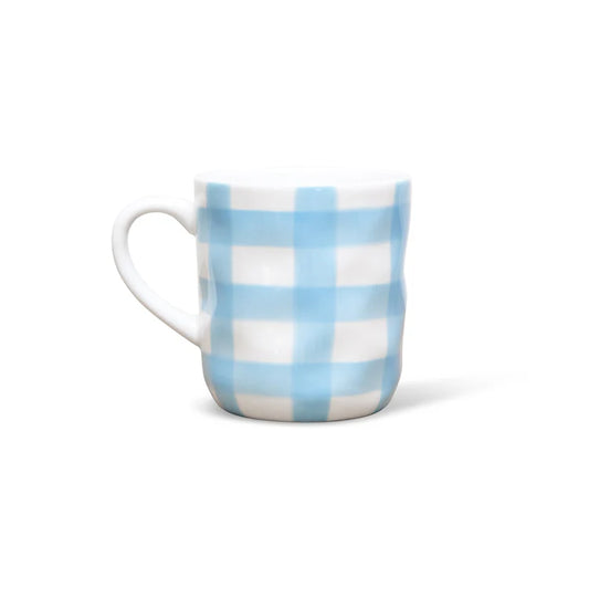 Cornflower Blue Gingham Mug