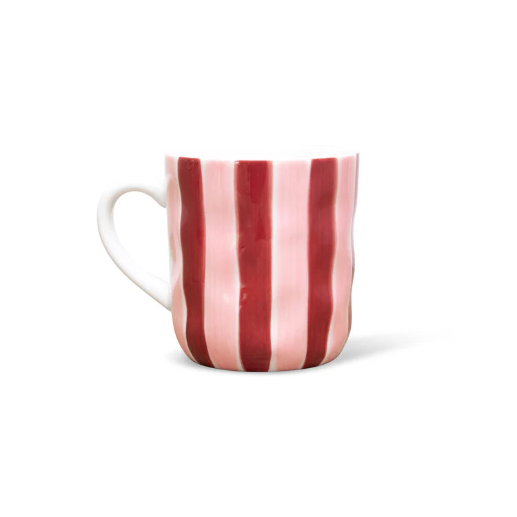 Pink and Burgundy Stripe Mug