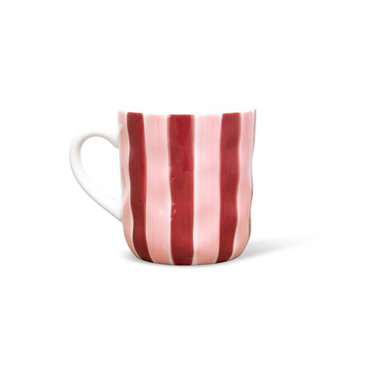 Pink and Burgundy Stripe Mug
