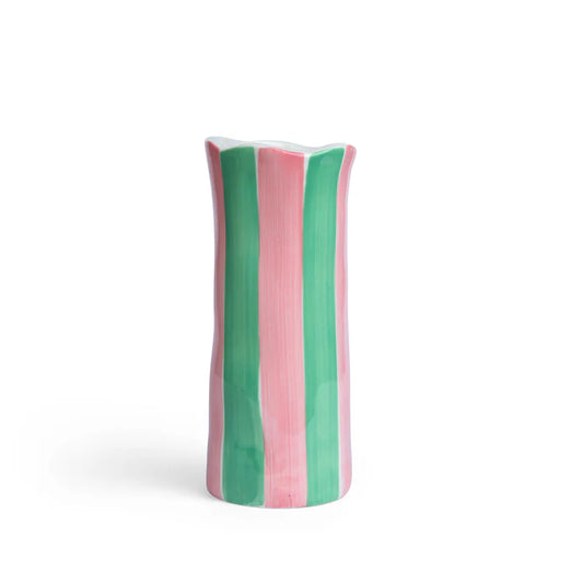 Small Vase - Pink and Mint Green Stripe
