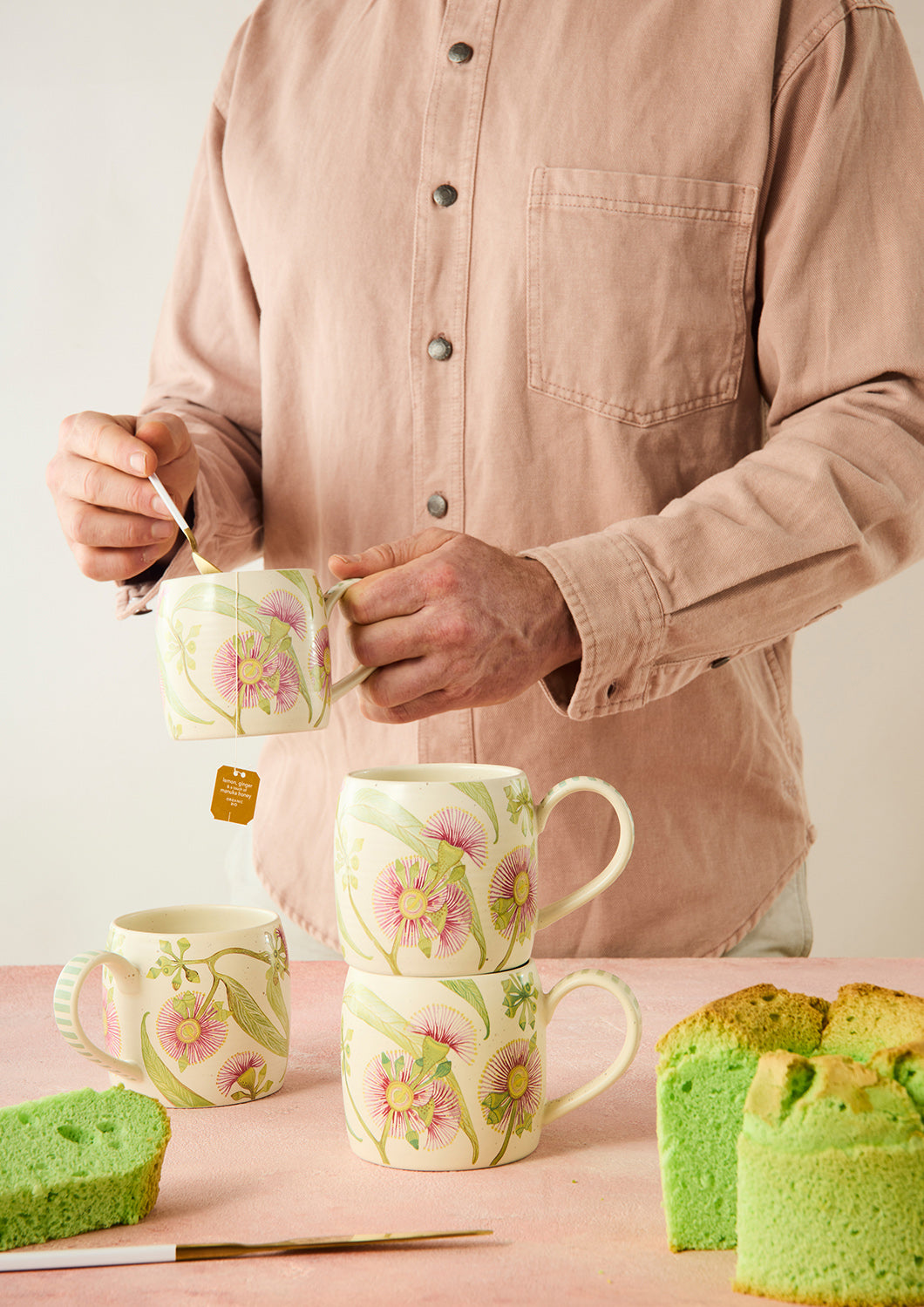 Buttermilk Mugs - Pink Eucalyptus