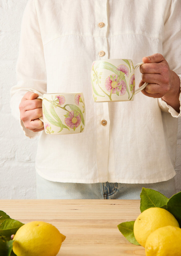 Buttermilk Mugs - Pink Eucalyptus