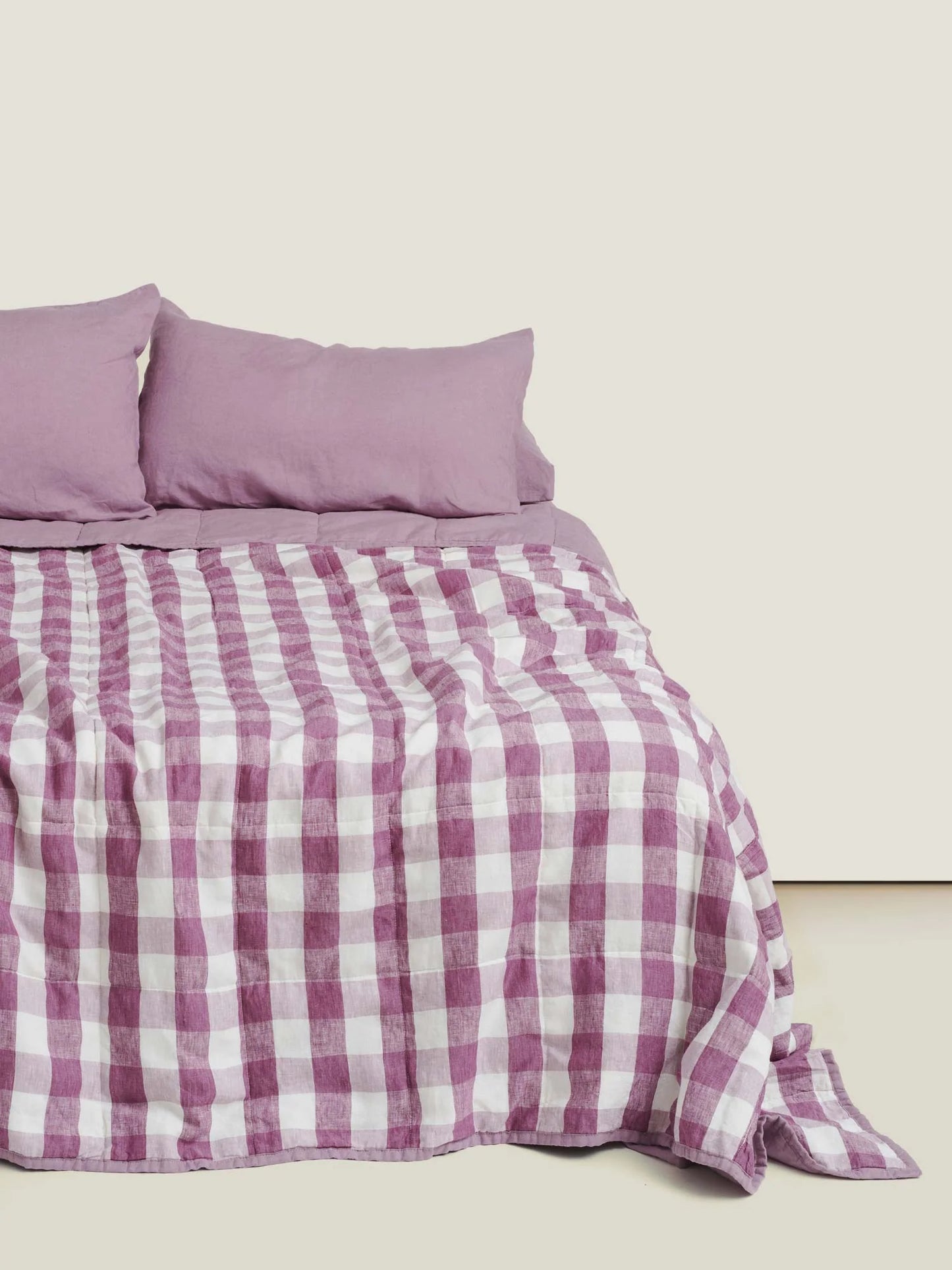 Double Sided Quilt in Violet and Lavender Check
