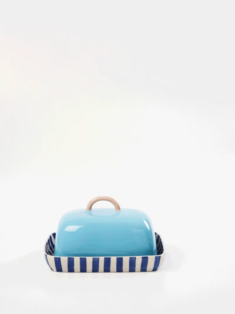Bloomie Blue Butter Dish