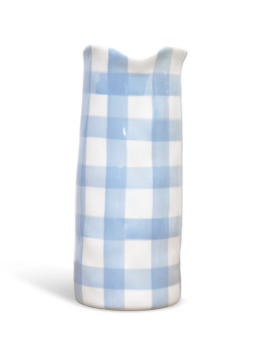Large Vase - Cornflower Blue Gingham