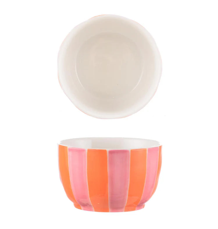 Small Bowl - Pink and Orange Stripe