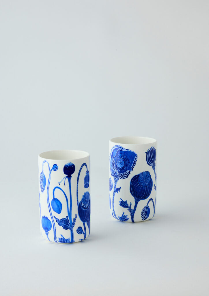 Dream Poppies - Ceramic Tumblers Set of Two
