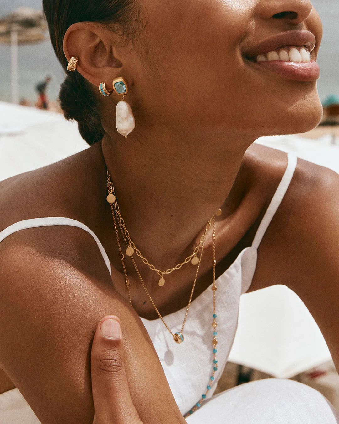 Blue Topaz Keshi Drops