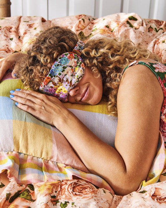 Forever Floral Lilac Silk Eye Mask