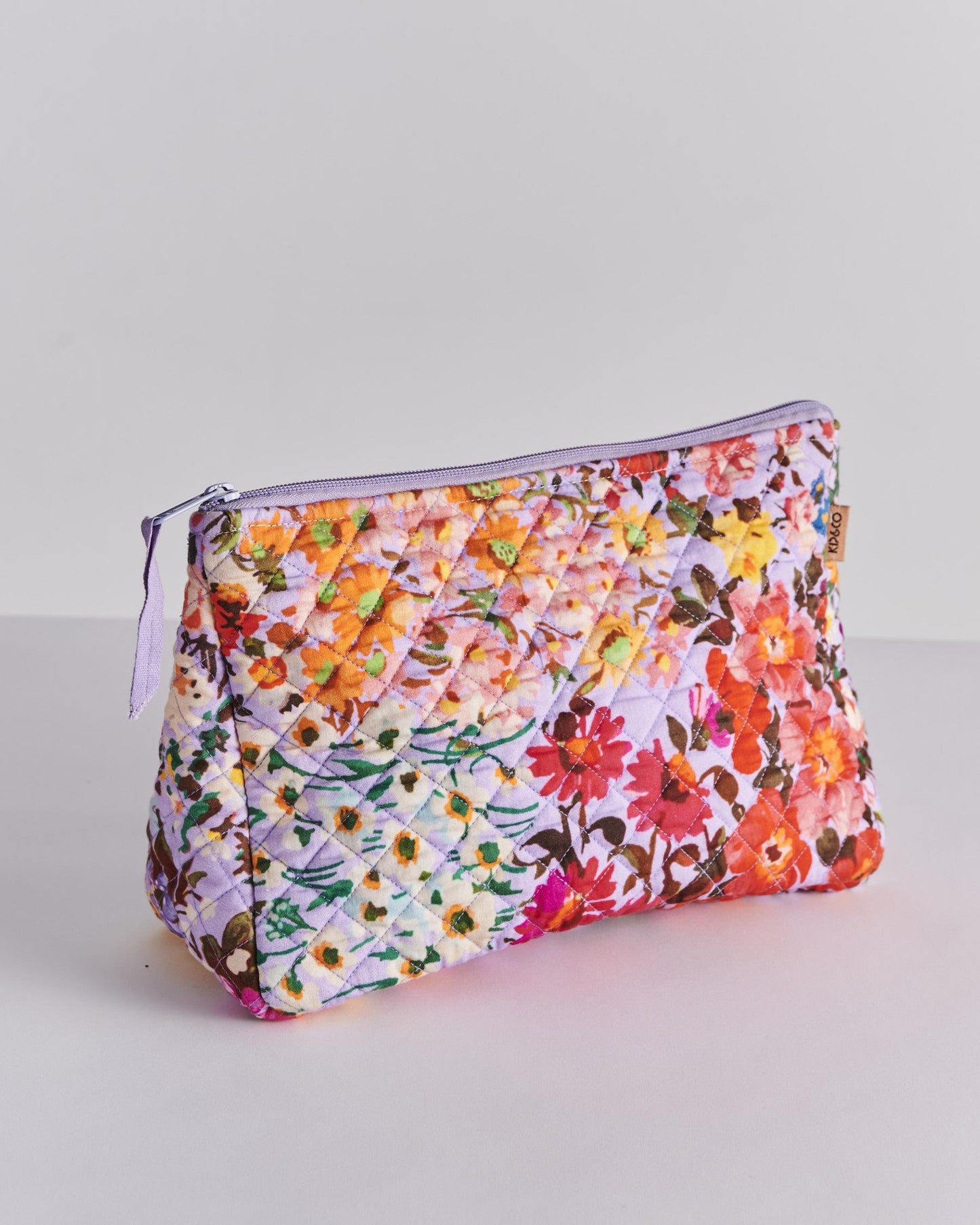 Forever Floral Lilac Quilted Cotton Toiletry Purse