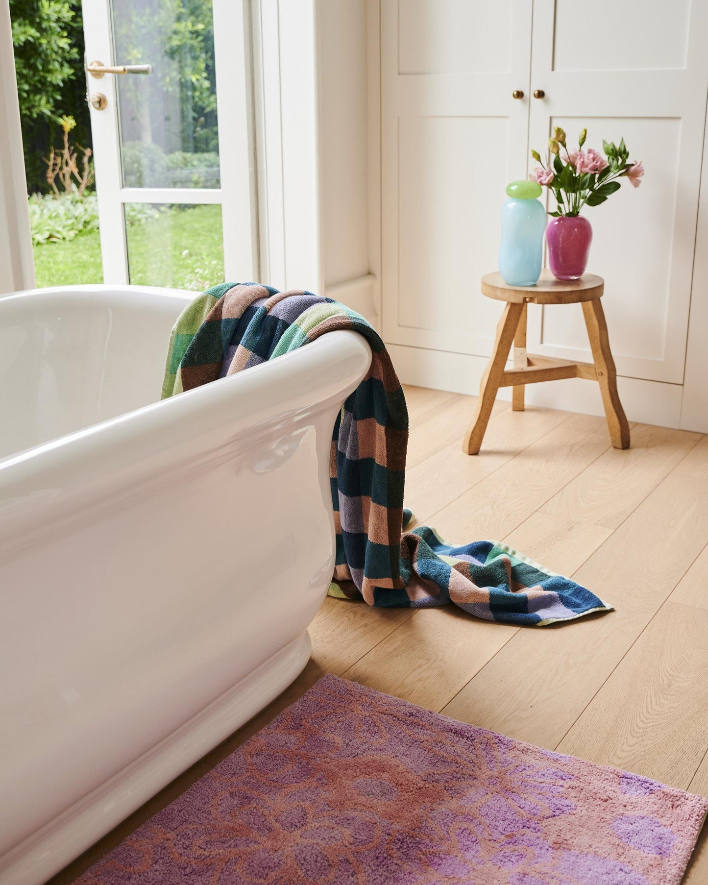 Woodlands Tartan Terry Bath Sheet / Beach Towel