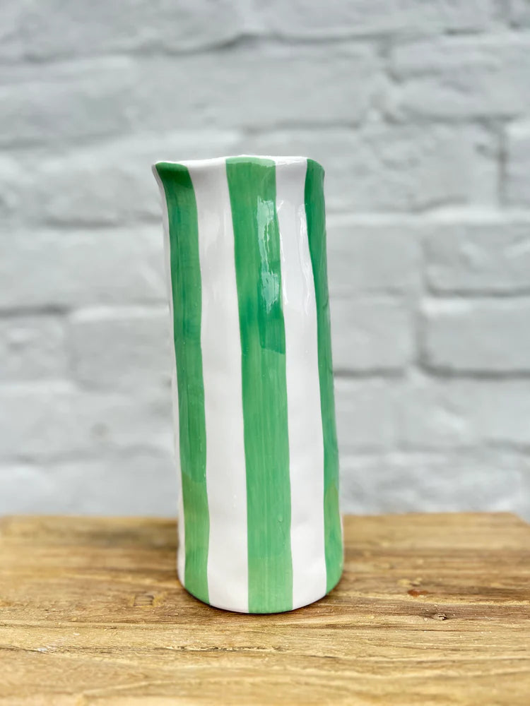 Medium Vase - Mint Green Stripe