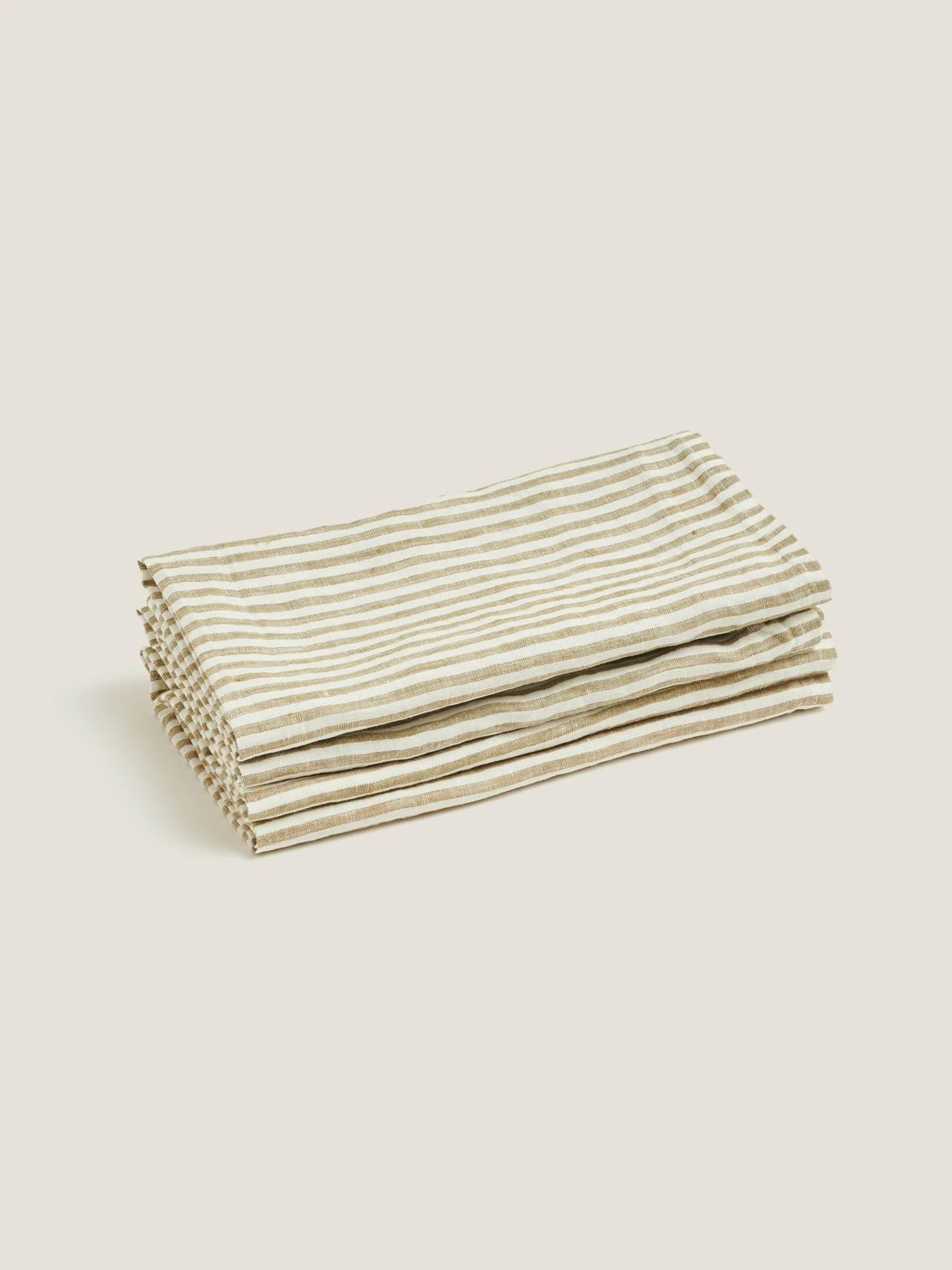 100% Linen Napkin Set (4 units) in Olive Stripe